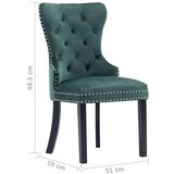 vidaXL Jedilni stoli 2 kosa temno zelen žamet | Shoptok.si