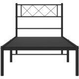  Metalni okvir za krevet s uzglavljem crni 90x190 cm | shoptok.hr