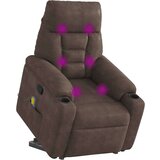 Masažni naslanjač s funkcijo vstajanja rjavo blago mikrovlakna, (22123188) | Shoptok.si