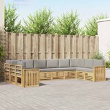  Set vanjskih sofa 10 pcs Bijela i svjetlosiva Cijene