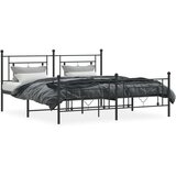Metalni okvir kreveta uzglavlje i podnožje crni 183x213 cm | shoptok.hr