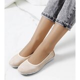 Gemre Beige leather ballet flats Elmas Cijene