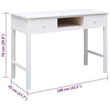  Radni stol bijeli 108 x 45 x 76 cm od masivnog drva paulovnije | shoptok.hr