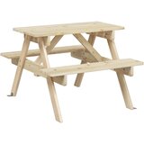 vidaXL Piknik miza za 4 otroke z luknjo za senčnik trden les jelke, (21783614) | Shoptok.si