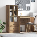 vidaXL Stol s ladicama Umjetni hrast Konstruirano drvo | shoptok.hr