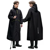 Dežni plašč za celo telo z odsevnimi trakovi in prevleko za nahrbtnik Black 6XL, (5000161668)