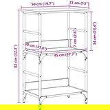  Polica za knjige Crna Hrast 50x33x82 cm Enginirano drvo i Čelik | shoptok.hr