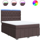  Krevet s oprugama i madracem tamnosmeđi 140 x 190 cm od tkanine | shoptok.hr