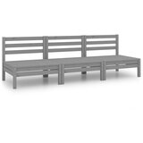 Maison Chic Seti vrtnega pohištva - Vrtna garnitura - Vrtni pohištvo set 3-delna siva trdna borovina, (21815374) | Shoptok.si