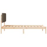 vidaXL Posteljni okvir z oblazinjenim vzglavjem Taupe 90 x 190 cm | Shoptok.si