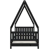  Okvir za dječji krevet crni 80 x 200 cm od masivne borovine | shoptok.hr