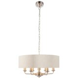  Endon 94357 - Luster na lancu HIGHCLERE 6xE14/40W/230V bež/mat hrom | Eponuda.com