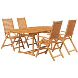 5-dijelni vrtni blagovaonski set od masivnog bagremovog drva | shoptok.hr
