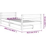 vidaXL Okvir za dječji krevet s ladicama 90x200 cm od masivne borovine | shoptok.hr