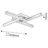 Rabalux antonia plafonska lampa led 2x12W hrom IP44 | ePonuda.com