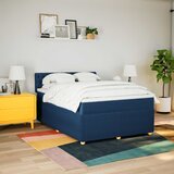 Krevet s oprugama i madracem plavi 140 x 190 cm od tkanine | shoptok.hr