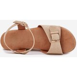 Boto Wedge Heeled Sandals With Buckle Khaki Liniella | ePonuda.com