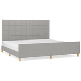 Maison Chic Posteljni okvir - Dvoposteljna postelja - Zakonska postelja brez vzmetnice svetlo siv 200x200 cm blago-J4170, (21765896) | Shoptok.si