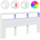 Ormarić za uzglavlje s LED svjetlima bijeli 200 x 17 x 102 cm | shoptok.hr