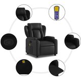 Masažna fotelja za odmor, crna, umjetna koža | shoptok.hr