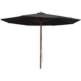  Vrtni suncobran s drvenom šipkom 350 cm crni | shoptok.hr