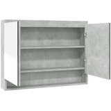 vidaXL Kopalniška omarica z ogledalom 80x15x60 cm MDF betonsko siva | Shoptok.si