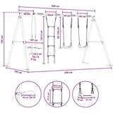 Set vanjskih ljuljački Šareni Čelik i PE - Plava 2x ljuljačka + ljestve + klizač | shoptok.hr