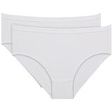 DIM COTTON BIO MIDISLIP 2x - Women's cotton panties 2 pcs - white | shoptok.hr