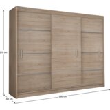 Kondela Omara z drsnimi vrati, hrast sonoma/siva, MERINA 250 | Shoptok.si