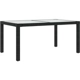 vidaXL Vrtni stol 150x90x75 cm od kaljenog stakla i poliratana crni | shoptok.hr