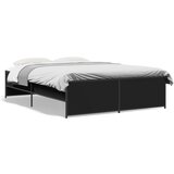 Furnova Posteljni okvir črn 120x190 cm inženirski les in kovina, (21935572) | Shoptok.si