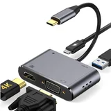 ADAPTERI KONVERTOR TIP C NA HDMI+VGA+1XUSB 3.0+TIP C