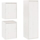 vidaXL TV omarica 3 kosi bela trdna borovina, (20731802) | Shoptok.si