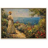  Slika - Nostalgic impression - a pensive woman contemplating 90x60 U prirodnom drvenom okviru | shoptok.hr