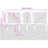 vidaXL Šesterokotna Ograja Siva 0,8x25 m Jeklo, Ograjni Stolpi s Špico 13 kos Ø32 mm 100 cm Pocinkano Jeklo | Shoptok.si