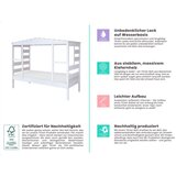 MID.YOU Postelja Lio, 90x200, Bela, Bor, Masivno | Shoptok.si