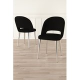 Hanah home set trpezarijskih stolica Pane 8 kom, crna tkanina Babyface, hromirane metalne noge | Eponuda.com