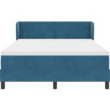  Posteljni okvir z vzmetnico temno modra 140x190 cm žamet, (22052932) | Shoptok.si
