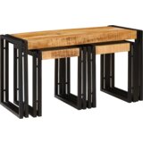 vidaXL Gnezditvene Mize 3 kosi Trd grob les Mango | Shoptok.si
