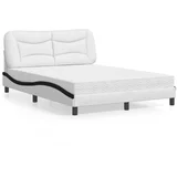  Krevet s madracem bijelo-crni 120 x 200 cm od umjetne kože