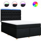 Maison Chic Box spring posteljni - Vzmetna postelja z vzmetnico črn 140x190 cm blago SL23570, (21879866) | Shoptok.si