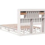  Posteljni okvir brez vzmetnice bela 135x190 cm trdna borovina | Shoptok.si