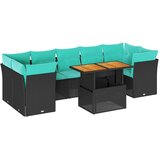  8-dijelni set vrtnih sofa s jastucima crni od poliratana | shoptok.hr