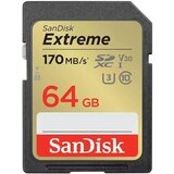 Sandisk SDXC 64GB EXTREME PLUS, 170/80MB/s, UHS-I, C10, U3, V30 SDSDXW2-064G-GNCIN | Shoptok.si