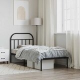  Metalni okvir za krevet s uzglavljem crni 90x200 cm | shoptok.hr