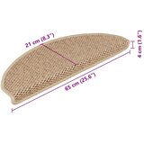  Samoljepljivi otirači za stepenice 15kom 65x21x4cm boja pijeska | shoptok.hr