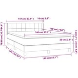  Krevet s oprugama i madracem krem 140 x 190 cm od tkanine | shoptok.hr