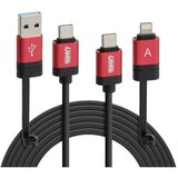  Kabl za punjenje 6 u 1, USB 3.0 / Micro USB / Lightning / Type-C, 1 m Cene