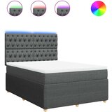  Krevet s oprugama i madracem tamnosivi 140x190 cm od tkanine | shoptok.hr