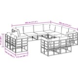 vidaXL Vrtna sedežna garnitura 11 pcs Črna 283 x 283 x 71 cm Aluminij | Shoptok.si